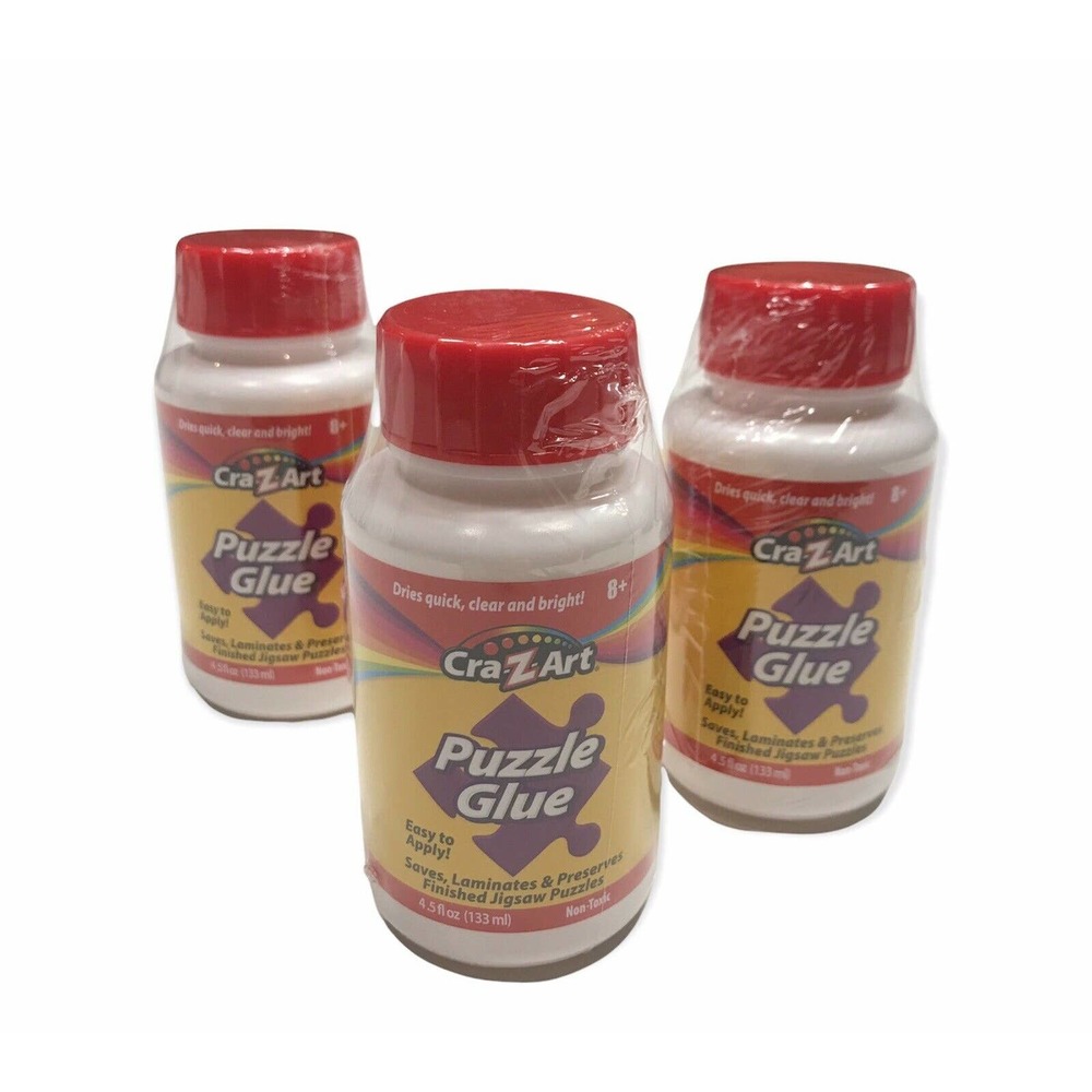 Cra-Z-Art Christmas Puzzle Glue 4.5fl oz Quic Dry Clear New Sealed 3 Pack